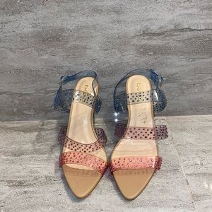 Bebe pink and blue heels